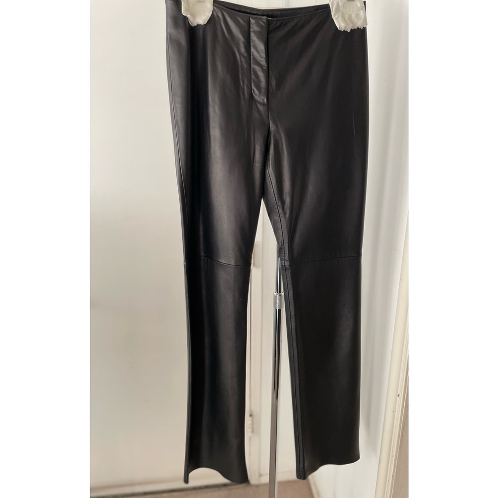Black leather pants, size 6